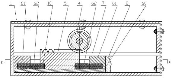 The gear and the rack reciprocate to the end point automatic limit device