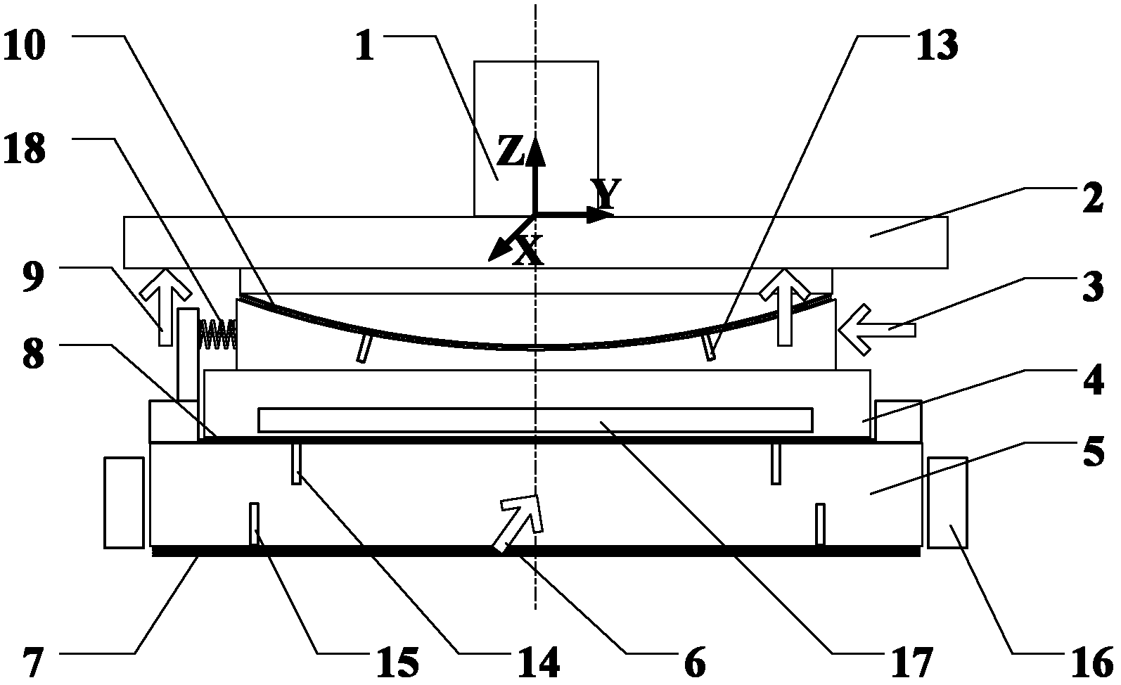 Wide-range tilt-adjusting and aligning workbench based on aerostatic bearing technology