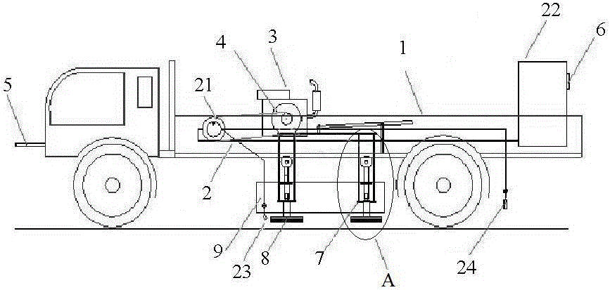 Road marking cleaning vehicle