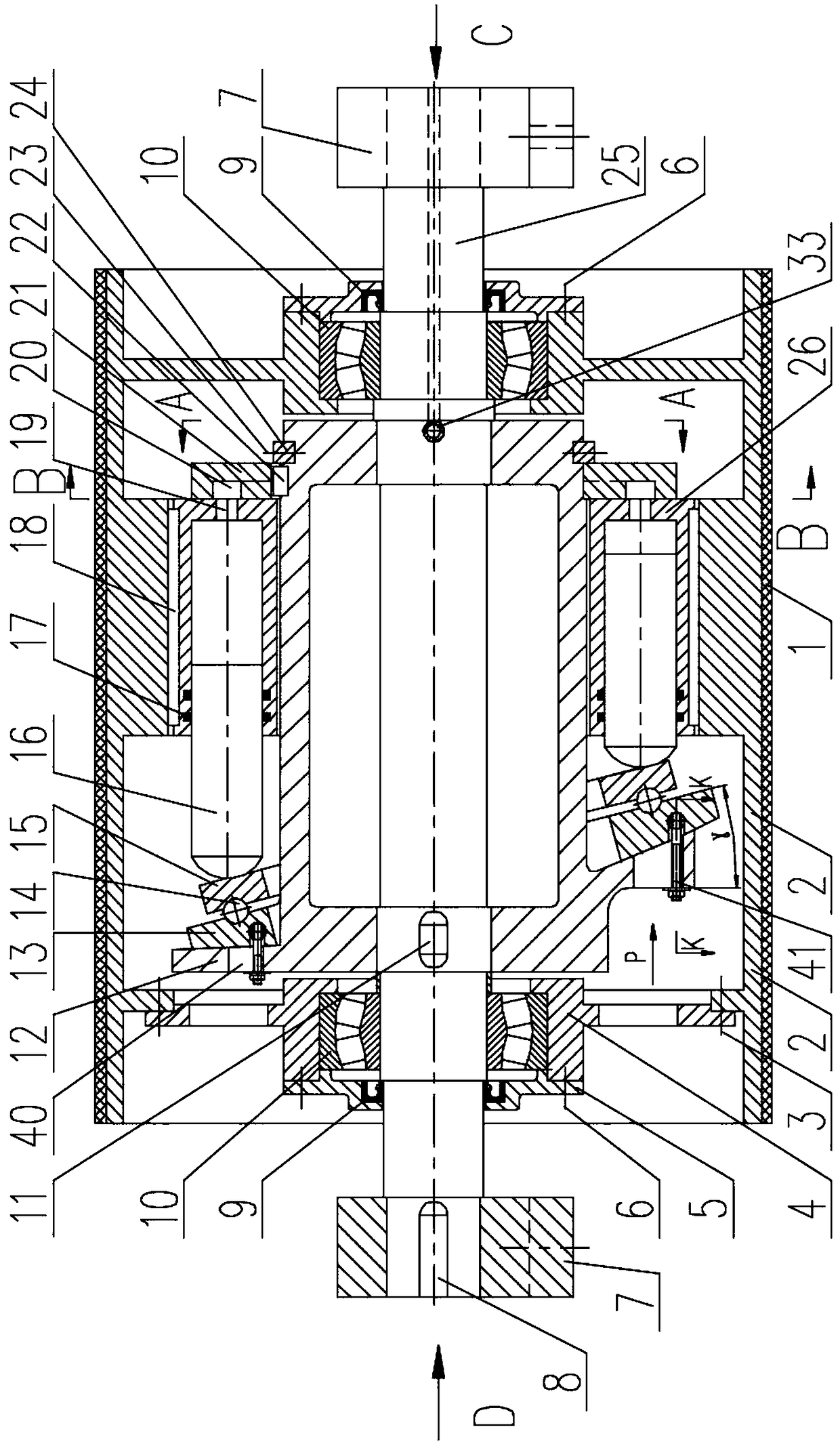 Hydraulic axial plunger type transmission roller capable of adjusting speed