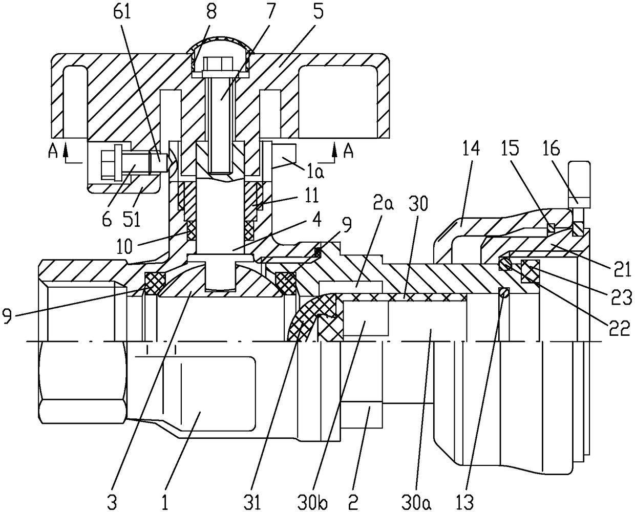 An anti-theft dismantling control check ball valve