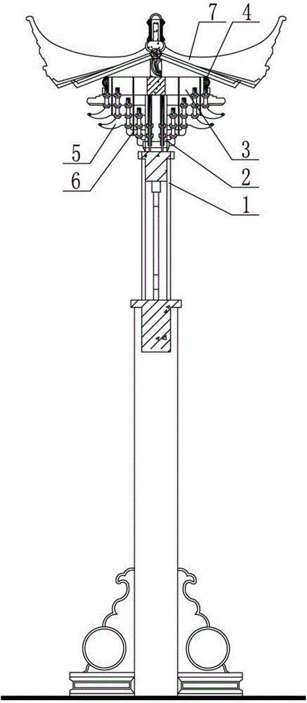 Supporting structure of archaized wood structure building roof and construction method thereof