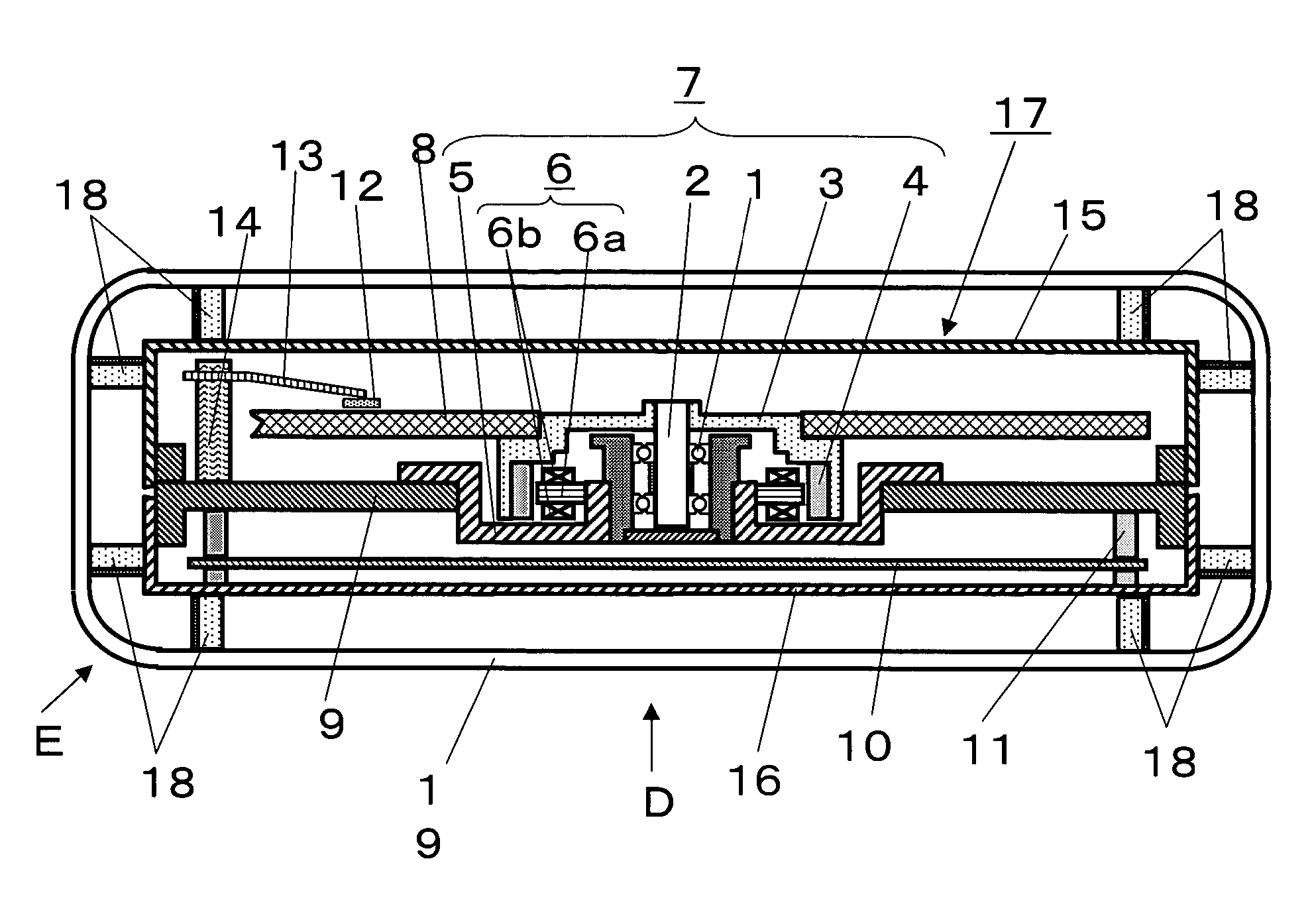 Shock-absorbing member, shock-absorbing method of electronic device employing the member, and electronic device adapting the member and the method