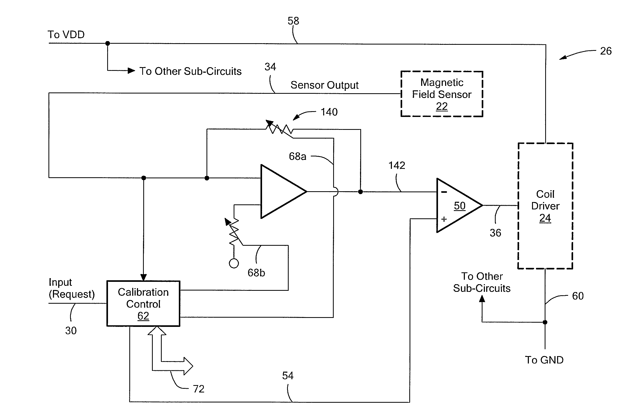 Self-calibration algorithms in a small motor driver IC with an integrated position sensor