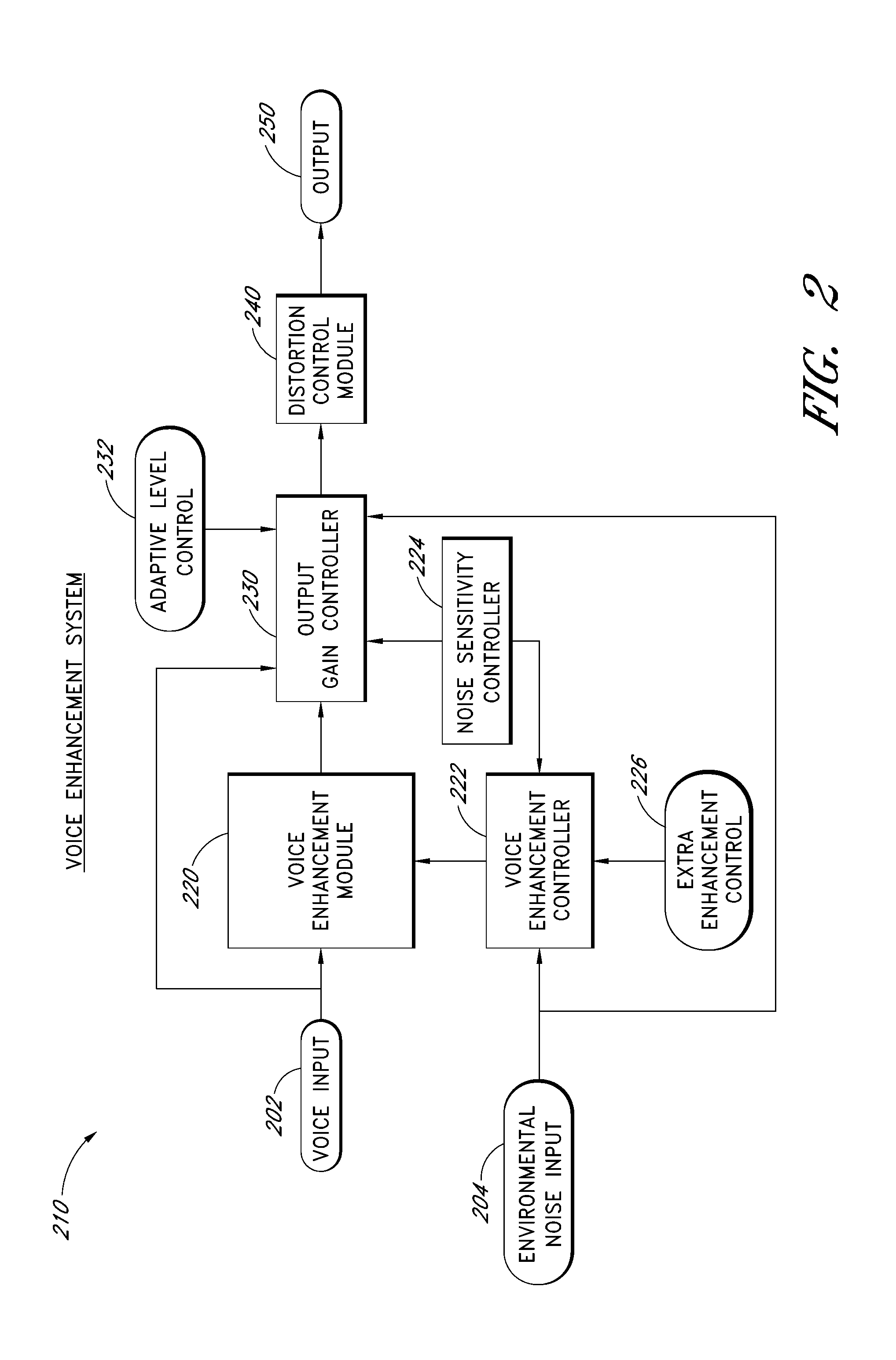 System for processing an audio signal to enhance speech intelligibility