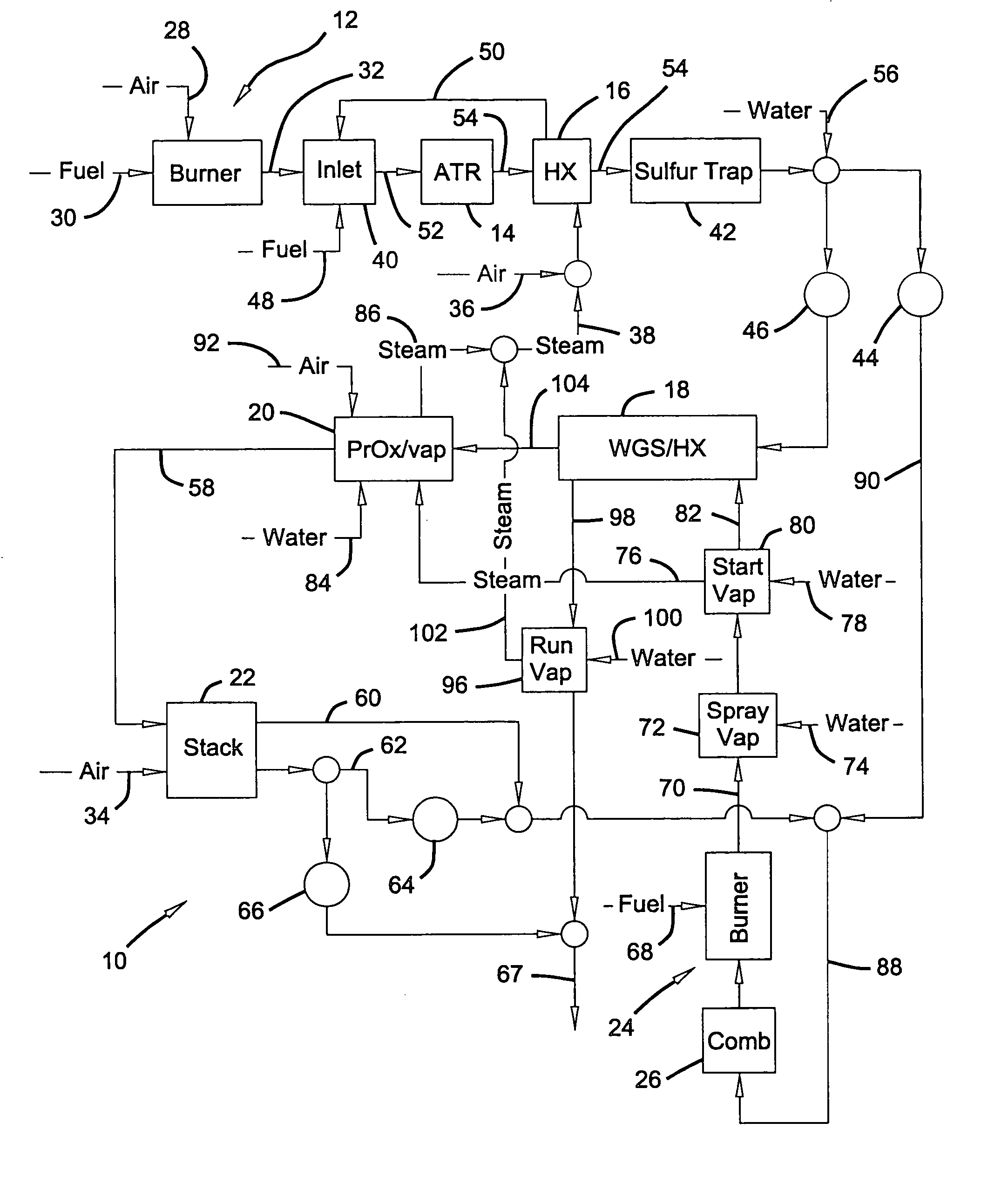 Integrated fuel processor for rapid start and operational control