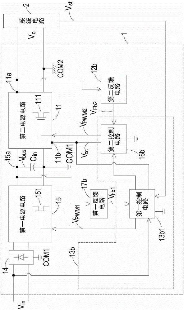 Switching power conversion circuit and its applicable power supply