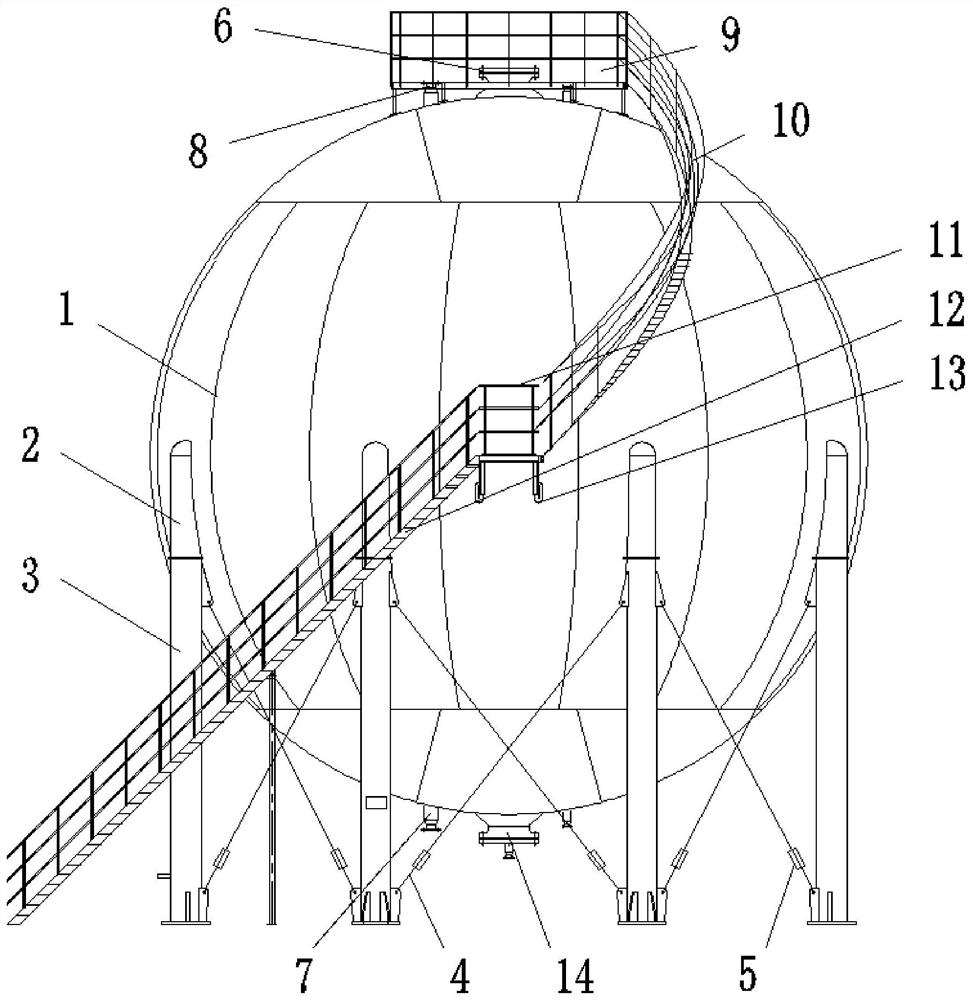 Austenitic stainless steel spherical storage tank