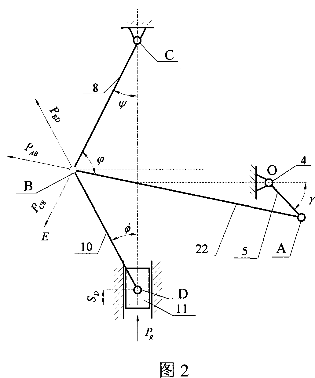 Transmission system of servo-driven double-angle lever mechanical press of switch magnetic reluctant motor