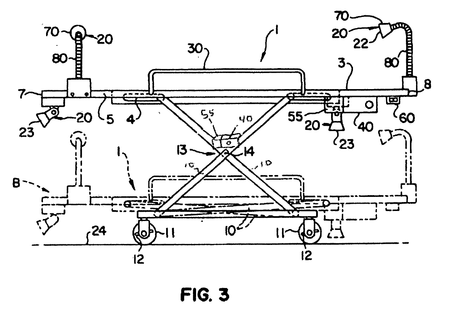 Medical transport safety apparatus with lighting system