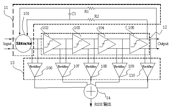 Amplitude detection circuit with direct current offset elimination function