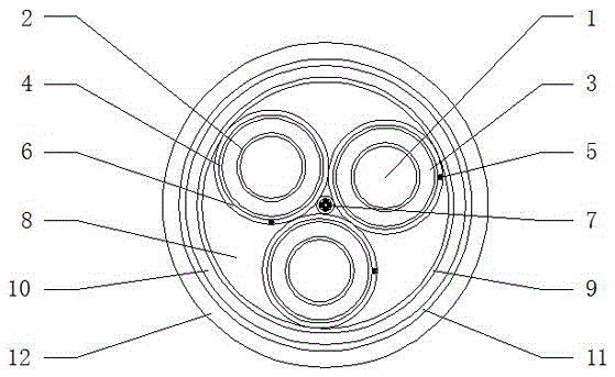 Environment-friendly composite high-voltage electric power cable for smart power grid and preparation method thereof