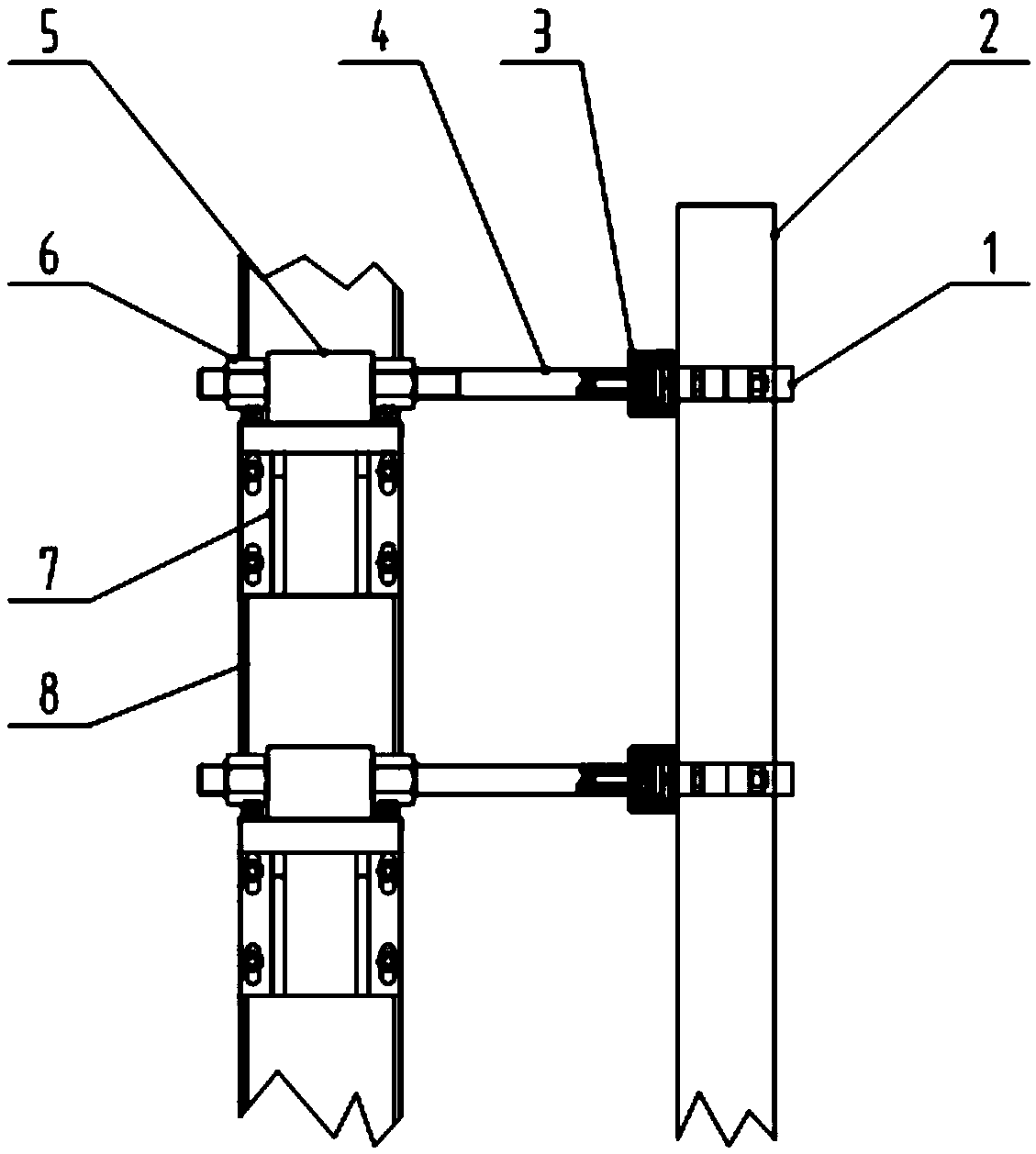 Single fast reactor component thermal bending test restraint device and thermal deformation contact measurement method