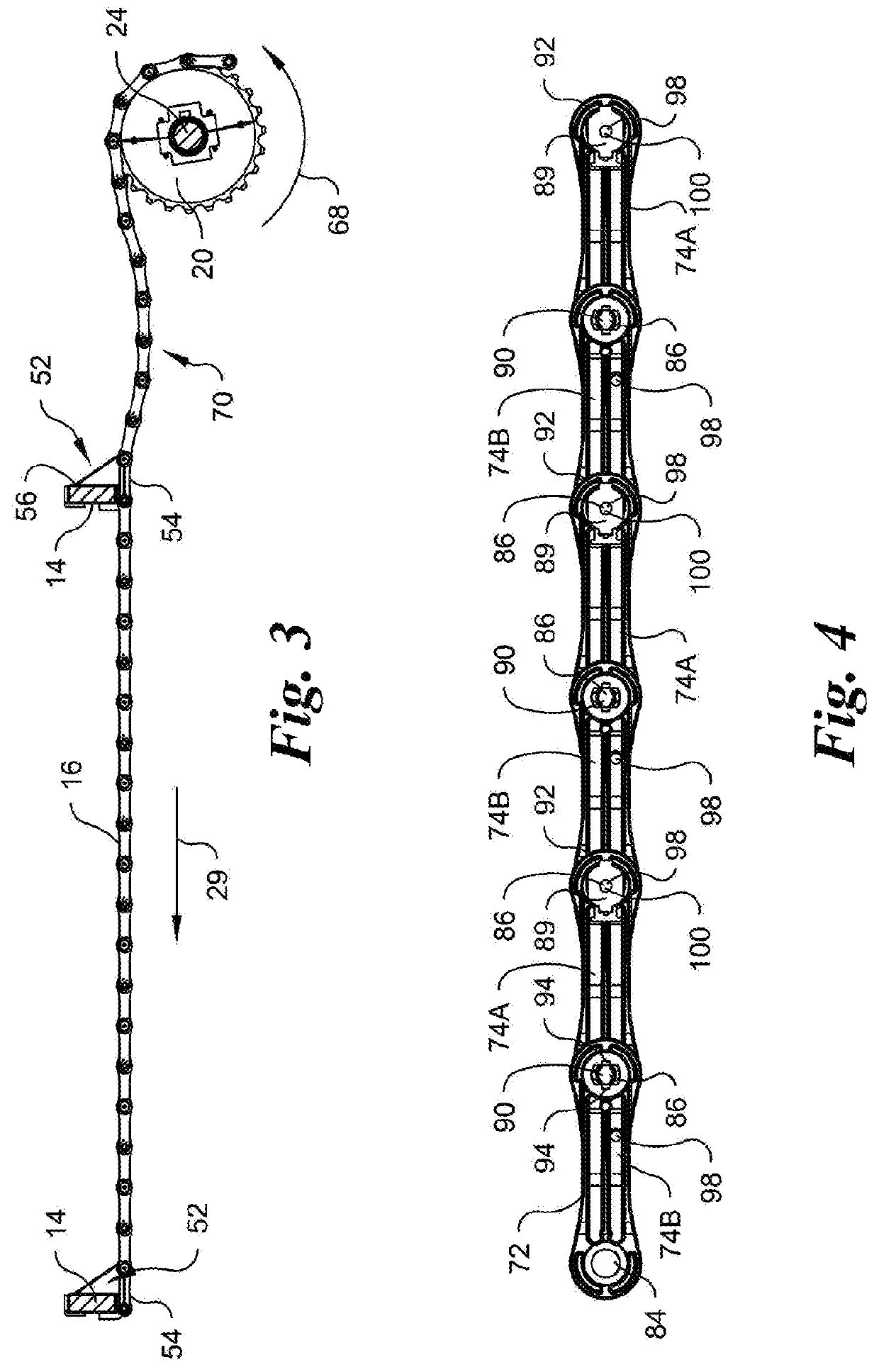 Conveyor chain and transverse member monitoring apparatus