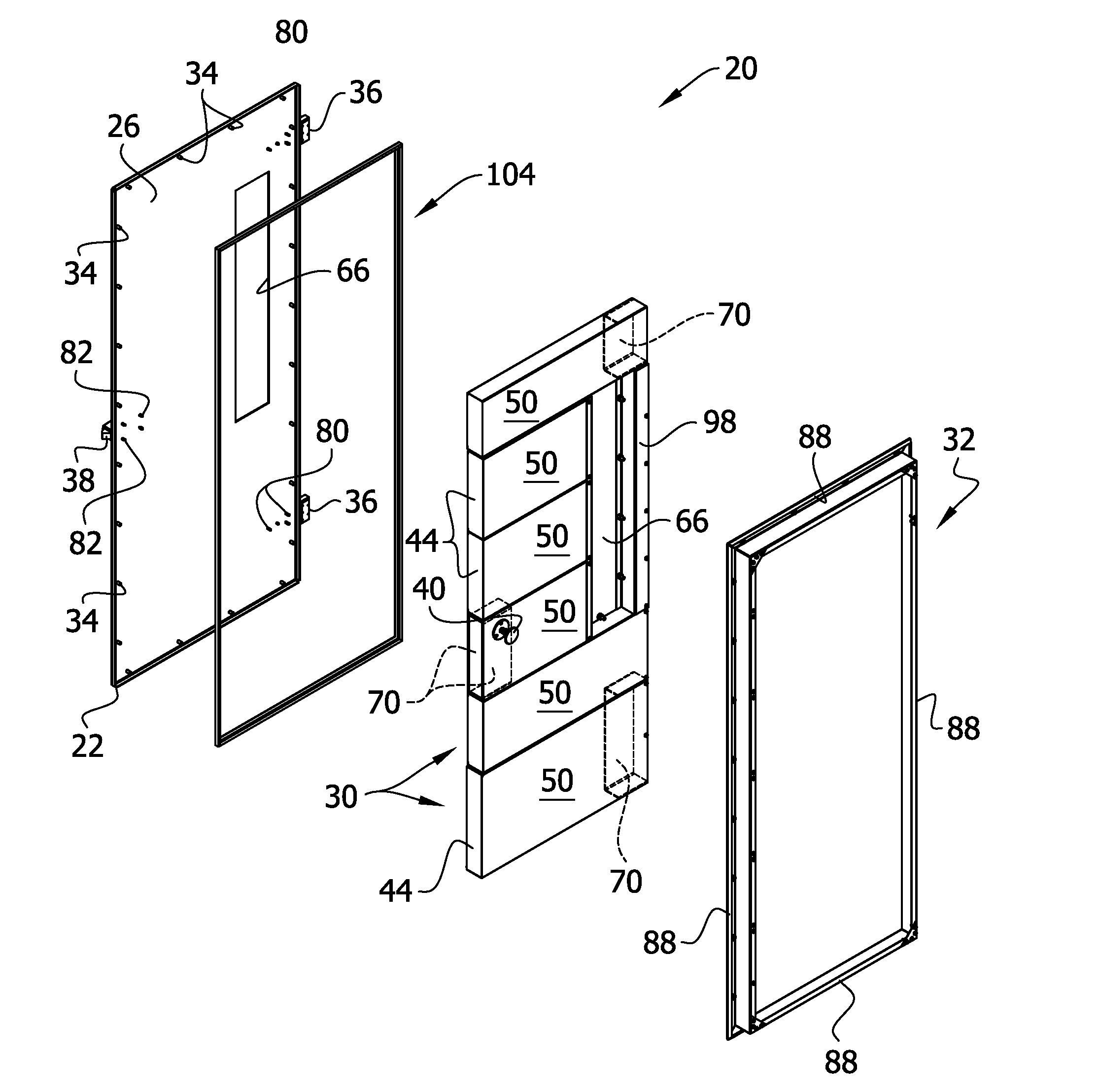 Acoustic module for enclosure panel