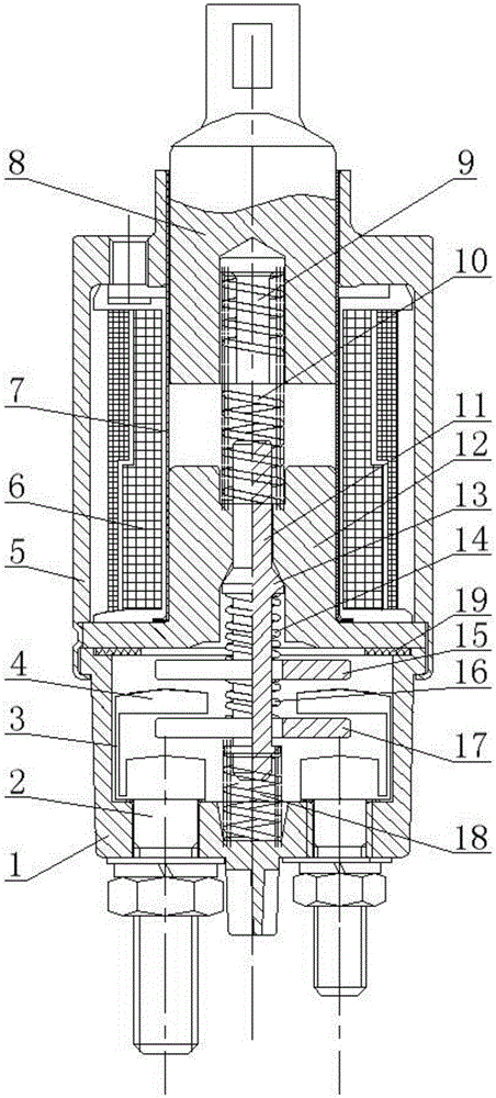 Anti-icing starter electromagnetic switch with dual-layer contactors