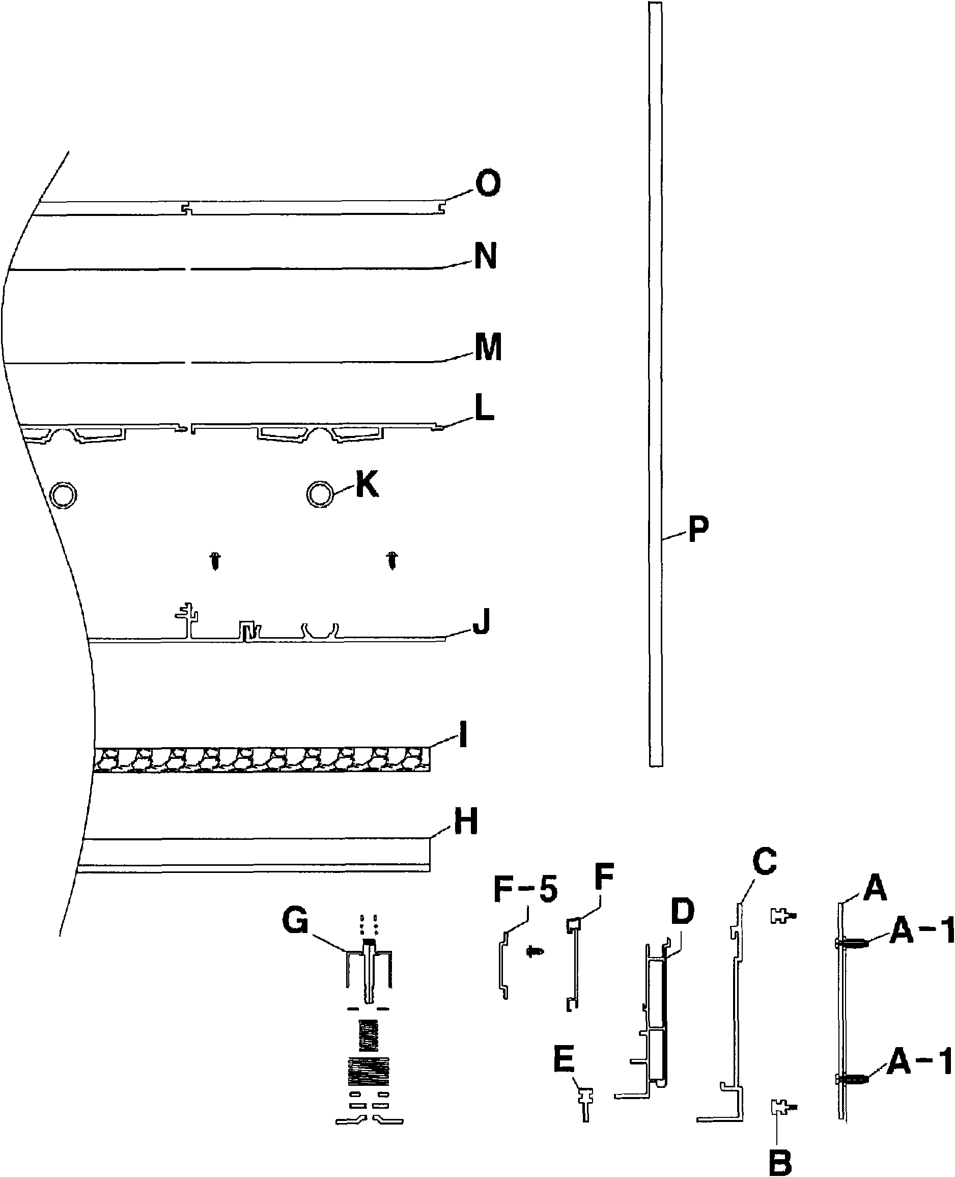 The heating structure by warm water which using of dry process and the construction method thereof