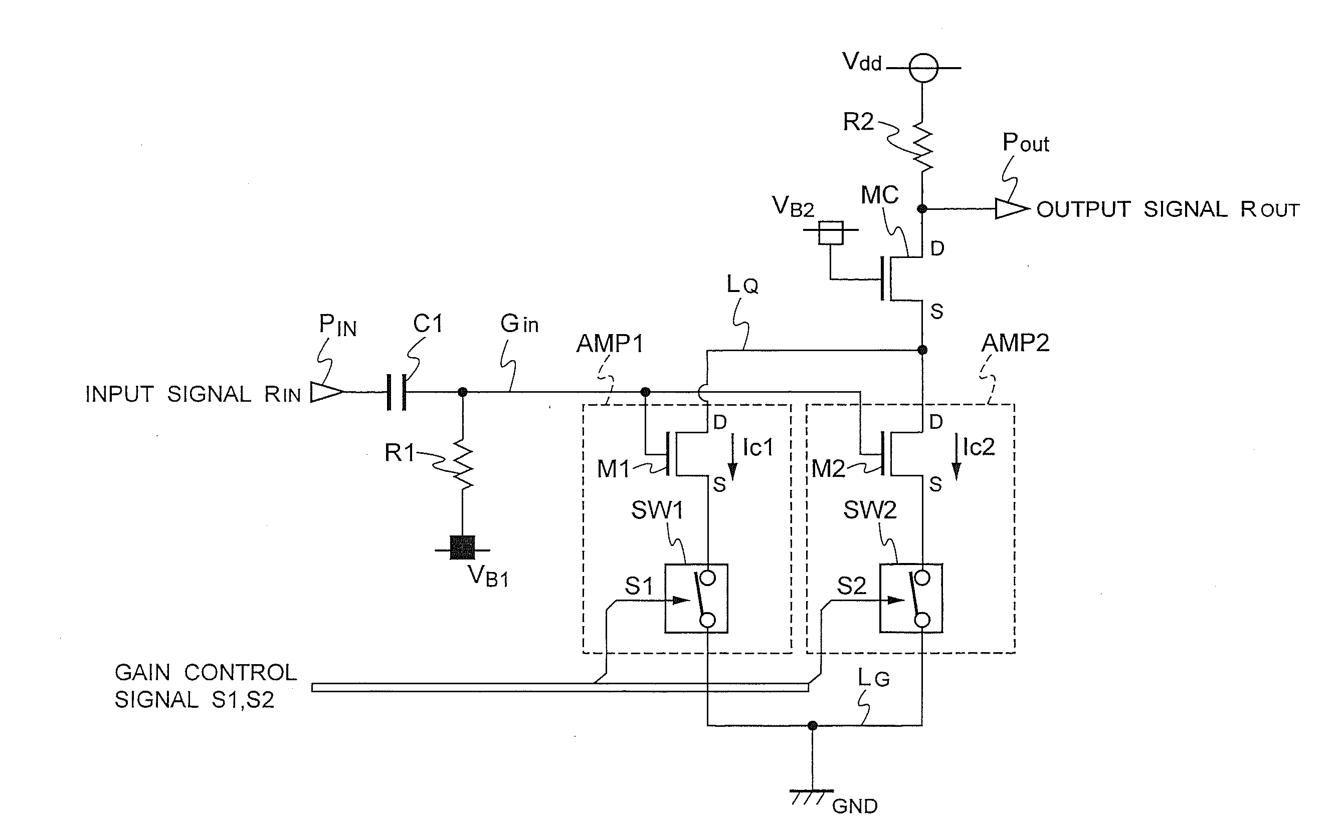 Variable gain amplifier circuit