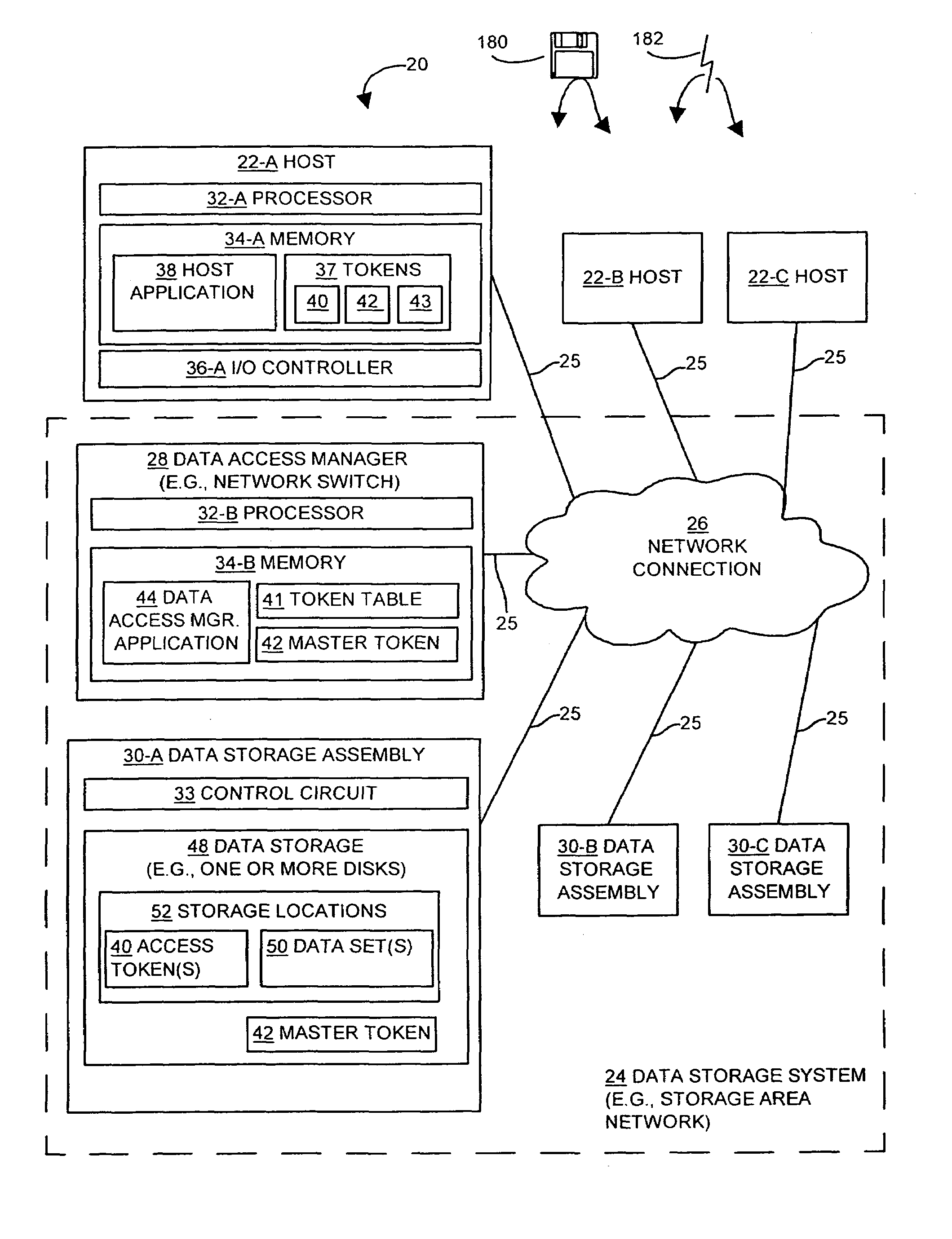 Methods and apparatus for providing security for a data storage system