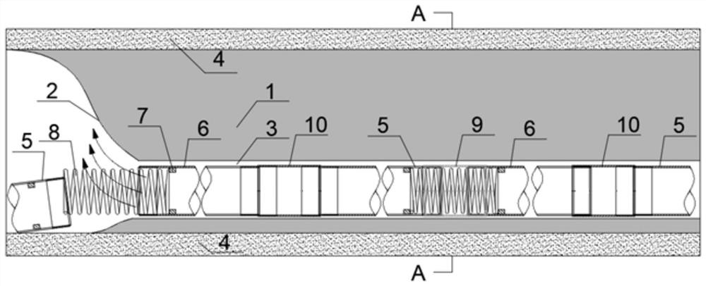 Pipeline cut-off device and method for realizing underground coal gasification mobile gas injection