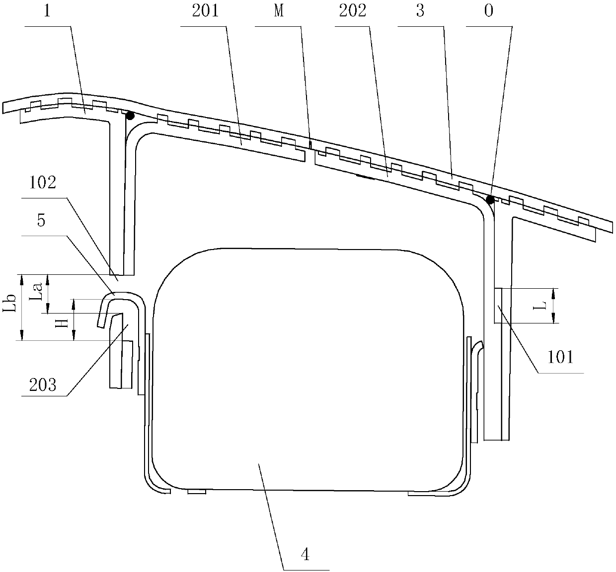 Non-hinge type auxiliary airbag support