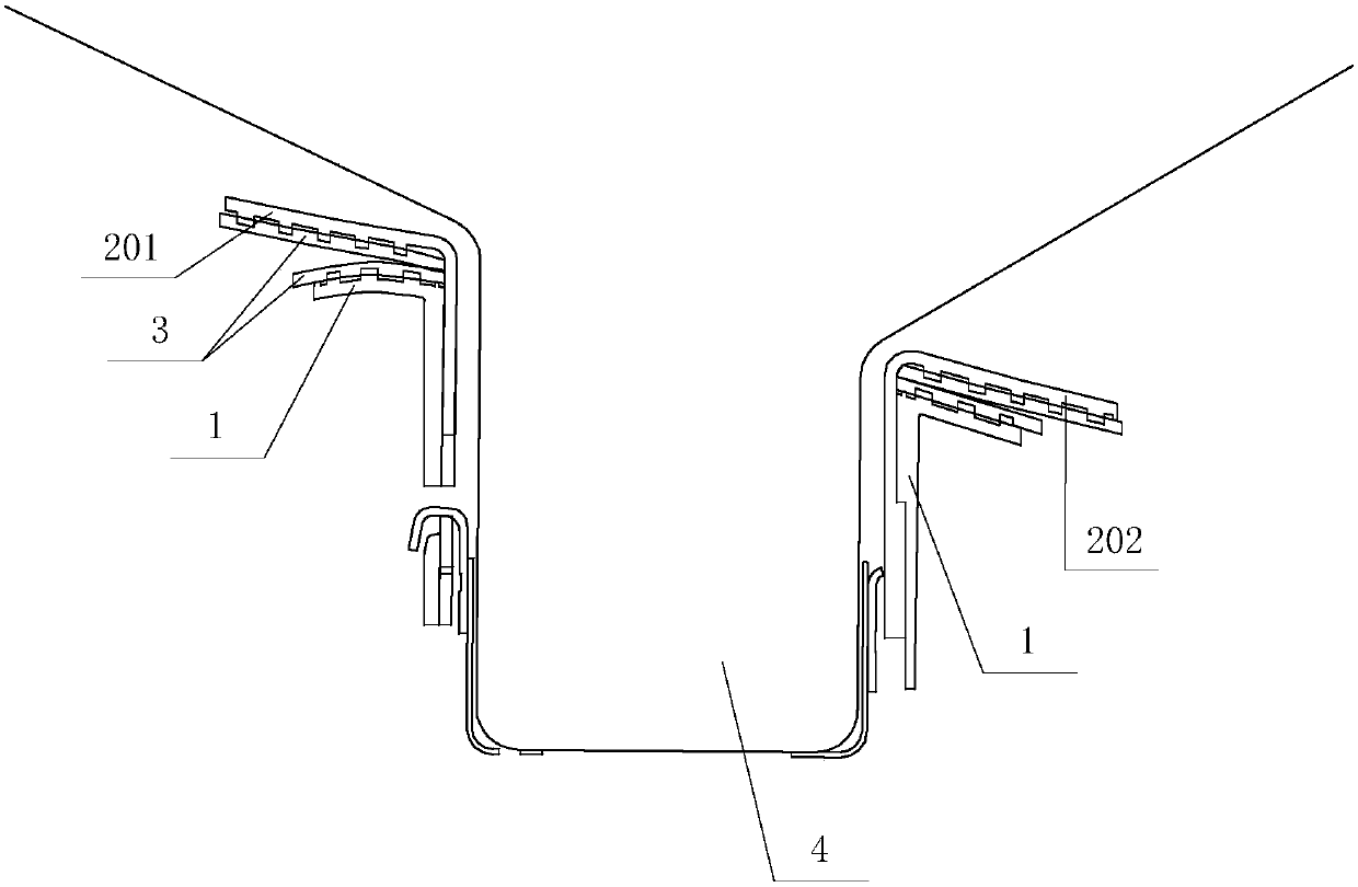 Non-hinge type auxiliary airbag support