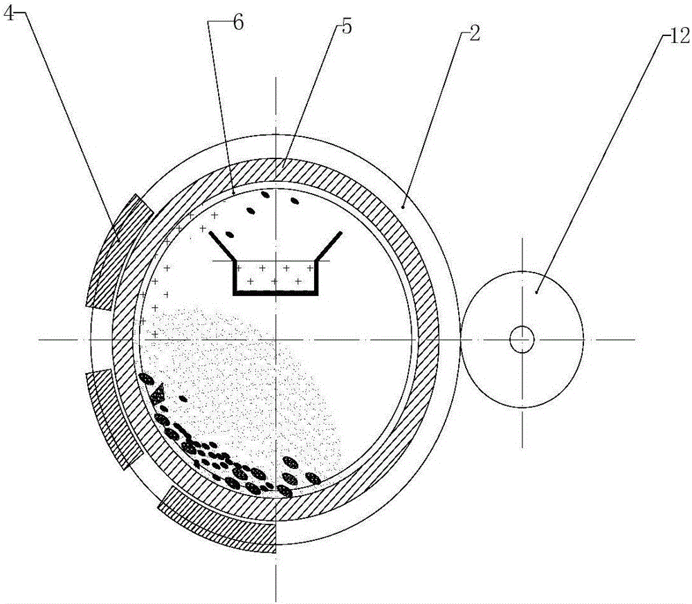 Drum magnetic separator with crushing and dispersing functions