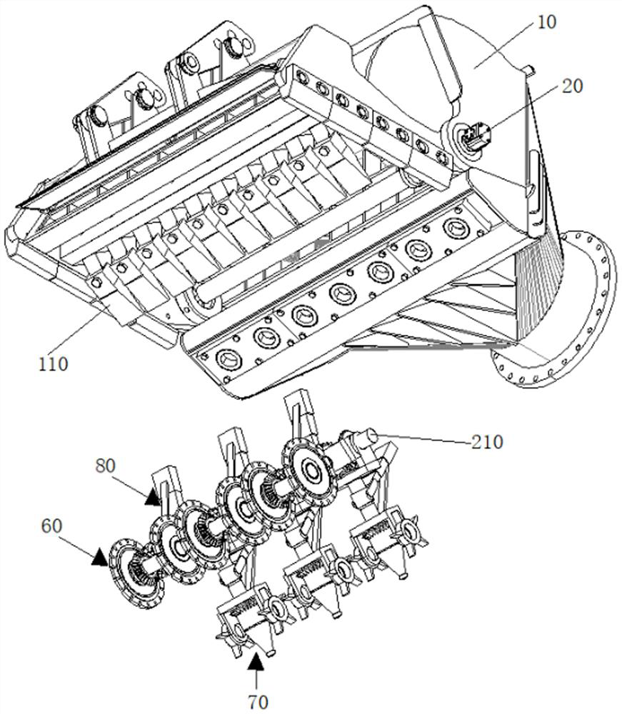 Rake head for rapidly and automatically excavating seabed mud