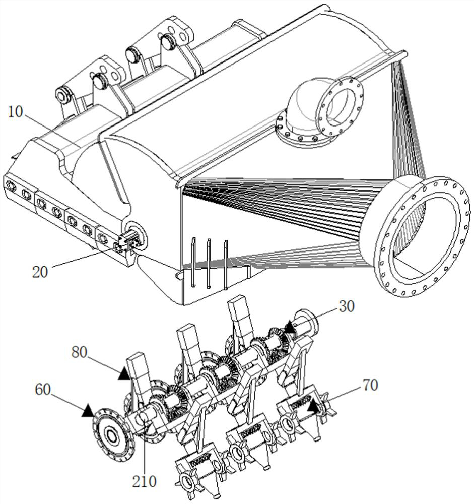 Rake head for rapidly and automatically excavating seabed mud