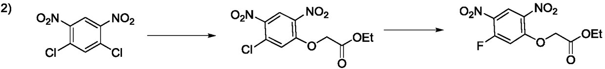 Preparation method of 2-(5-fluoro-2,4-dinitrophenoxy)acetate