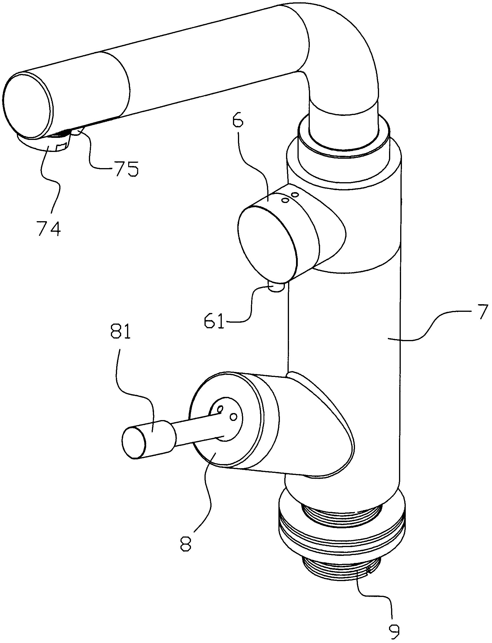 Two-purpose faucet for washing and drinking