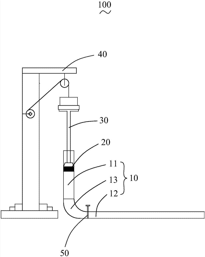 Spraying castable working performance test device and test method