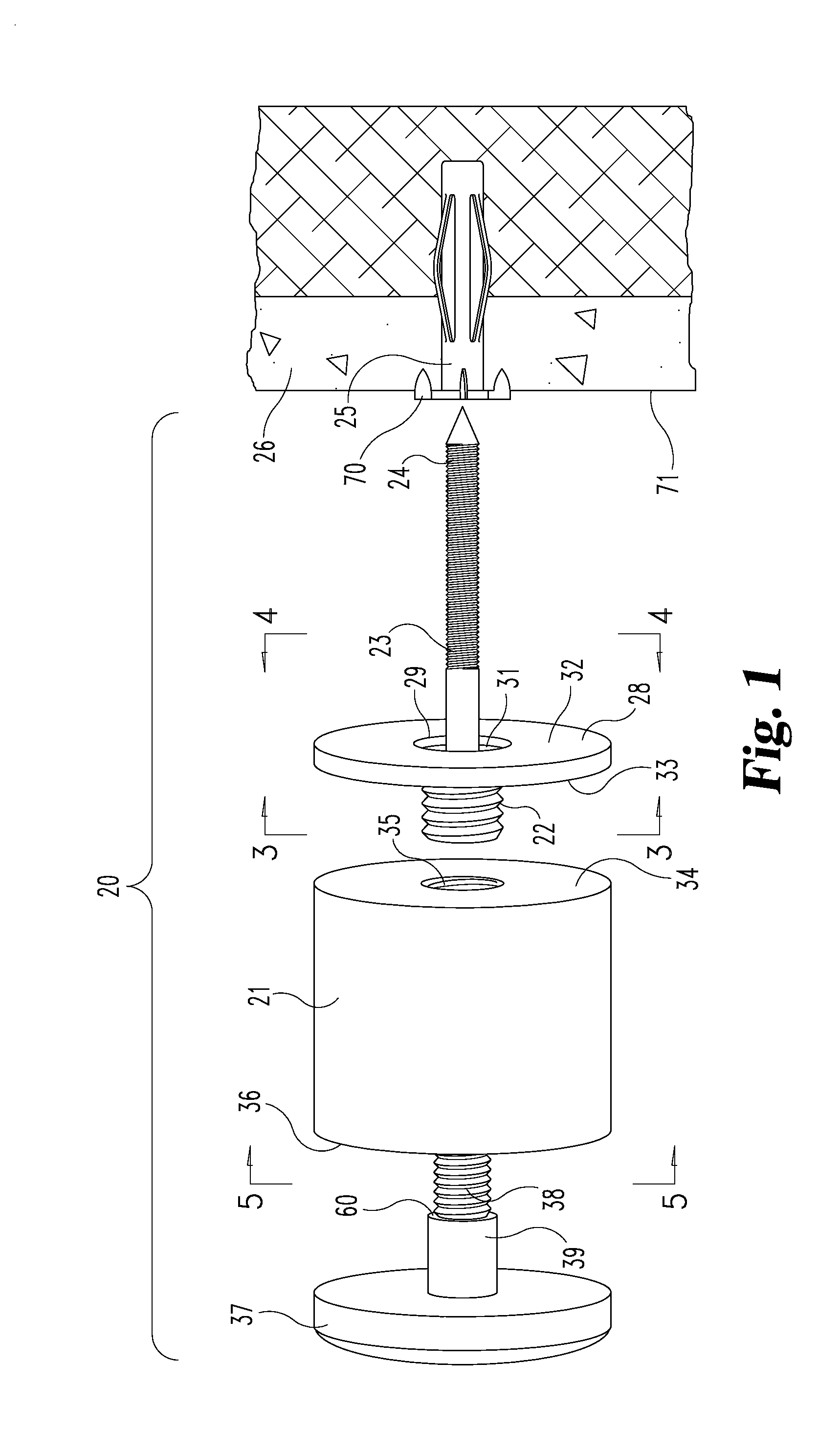 Standoff adaptor for a threaded hollow wall anchor