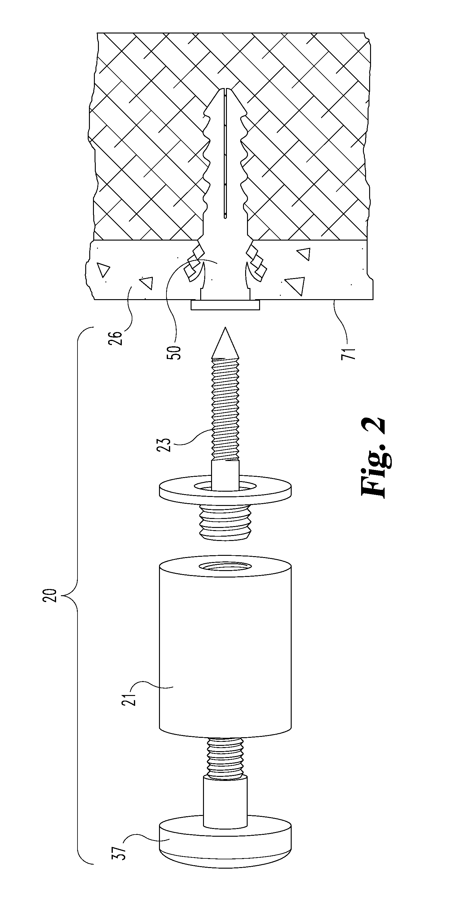 Standoff adaptor for a threaded hollow wall anchor