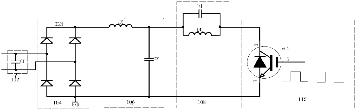 Power supply circuit, control circuit for heating device and heating device