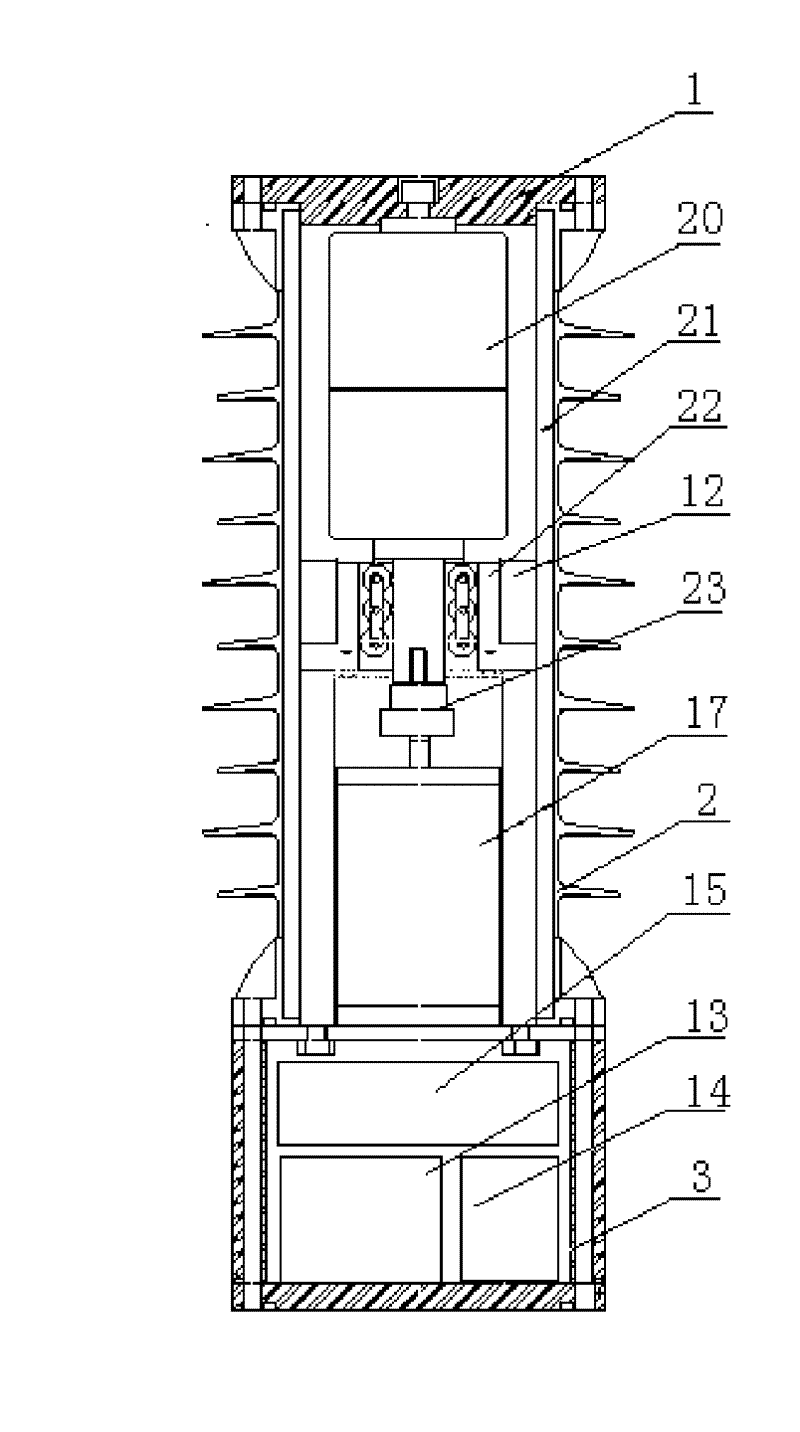 Optically controlled modular type mixed breaker based on series connection of vacuum breaker and SF6 breaker