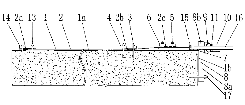 Method for reinforcing concrete structure by using prestressed fiber cloth