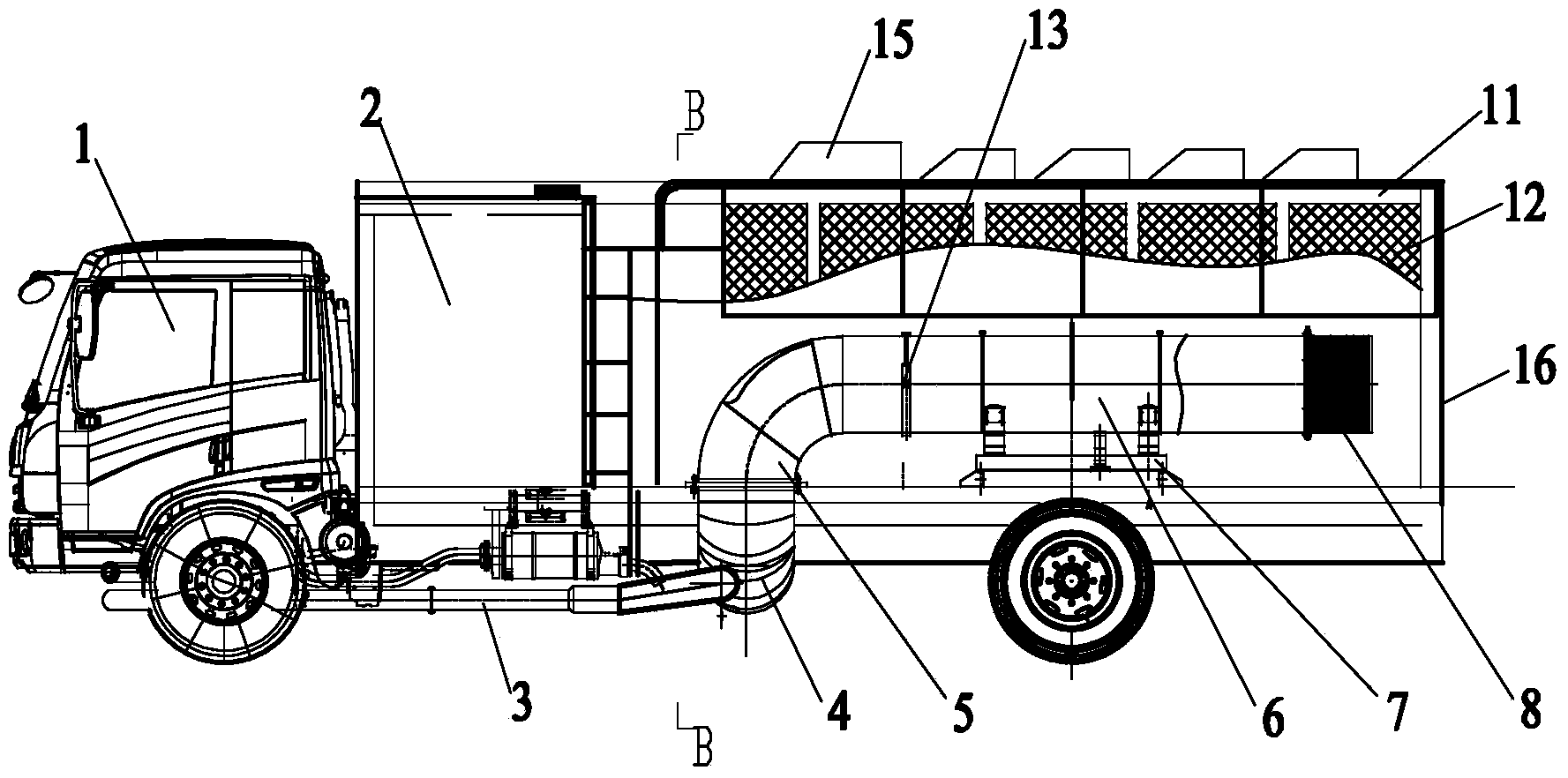 An injection type snow blowing cart