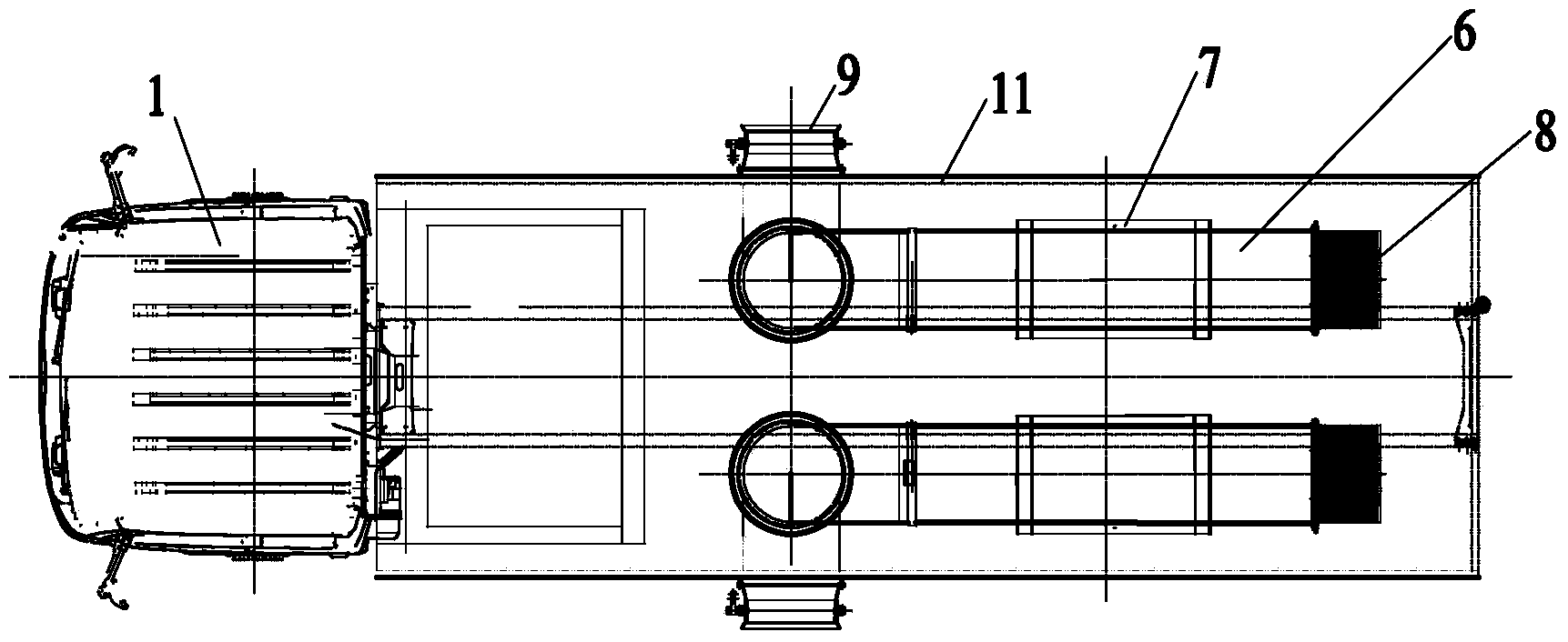 An injection type snow blowing cart