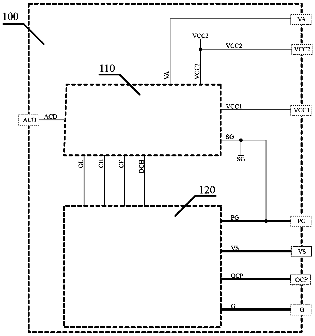 Emergency lamp control integrated circuit