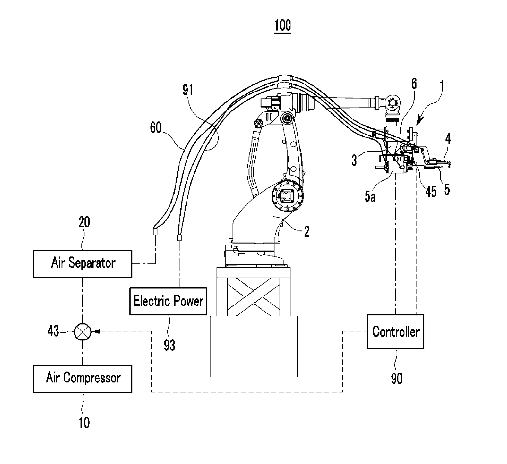 Cooling system for spot welding device