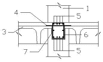 Virtual beam used in large-span prestressed concrete beam plate frame structure