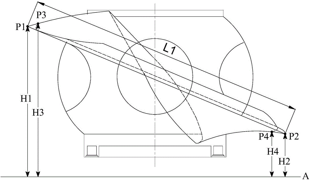 Level gauge-based water turbine blade rotation angle measurement method