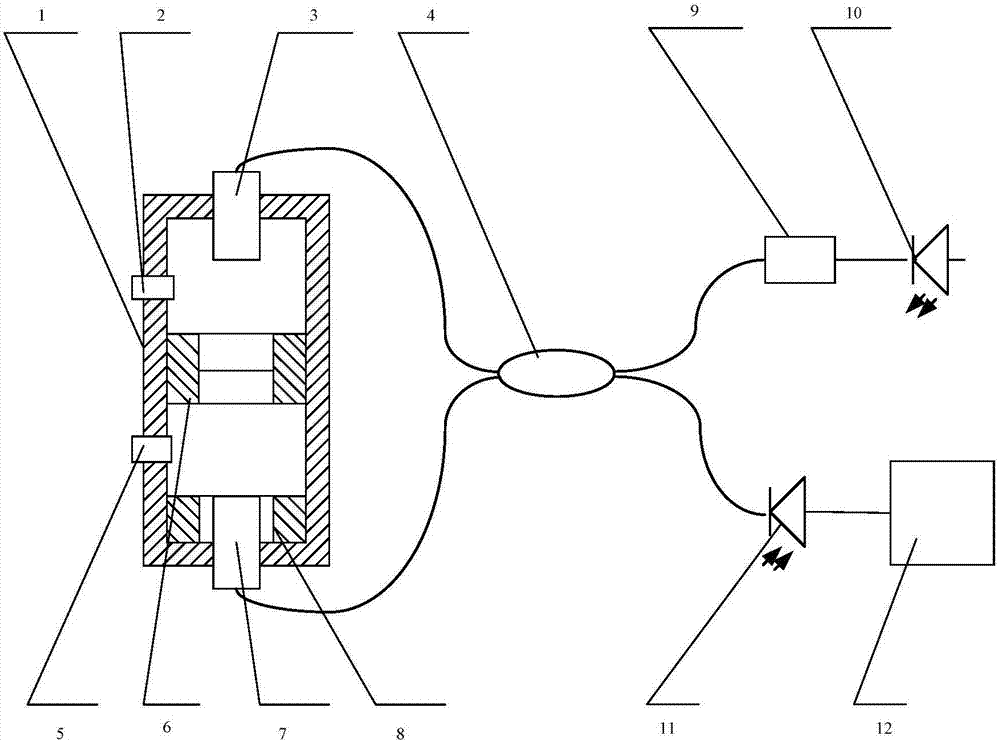 Michelson interference type fiber accelerometer