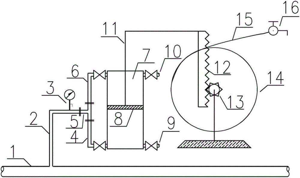 Hydraulic energy storage assisted pipe collecting device