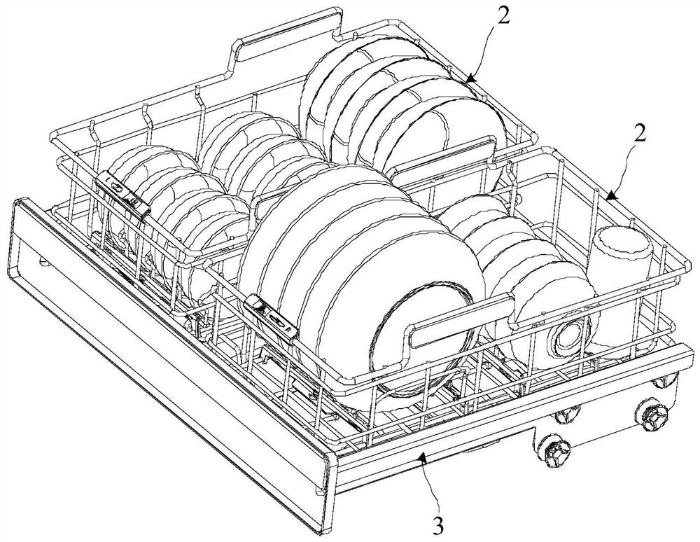 Dish supports, baskets and dishwashers