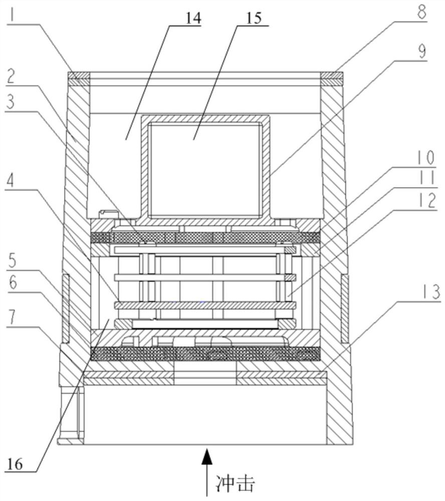 A vibration-damping buffer structure and missile-borne equipment applied to sensitive devices