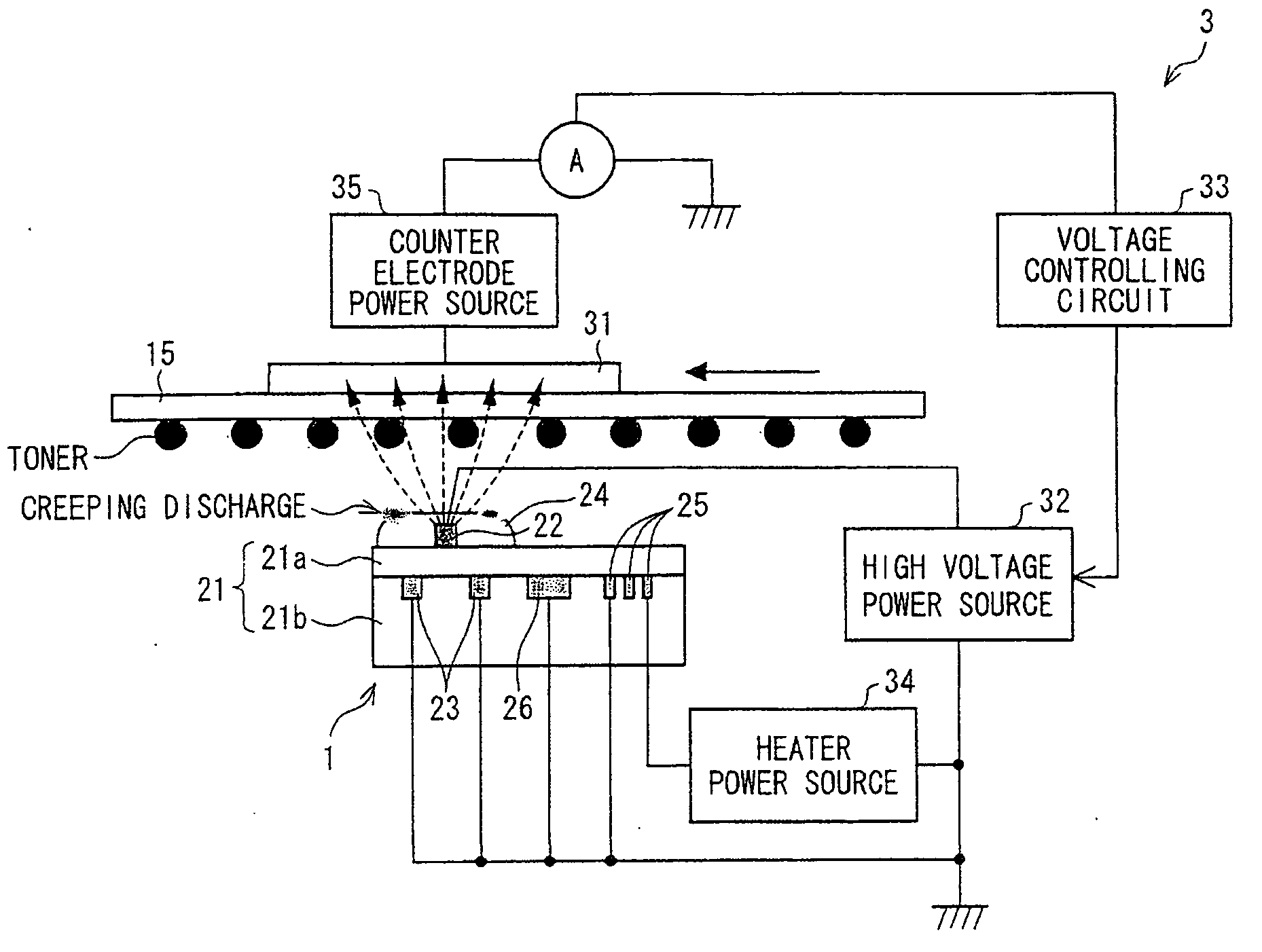 Ion generating element, charging device and image forming apparatus