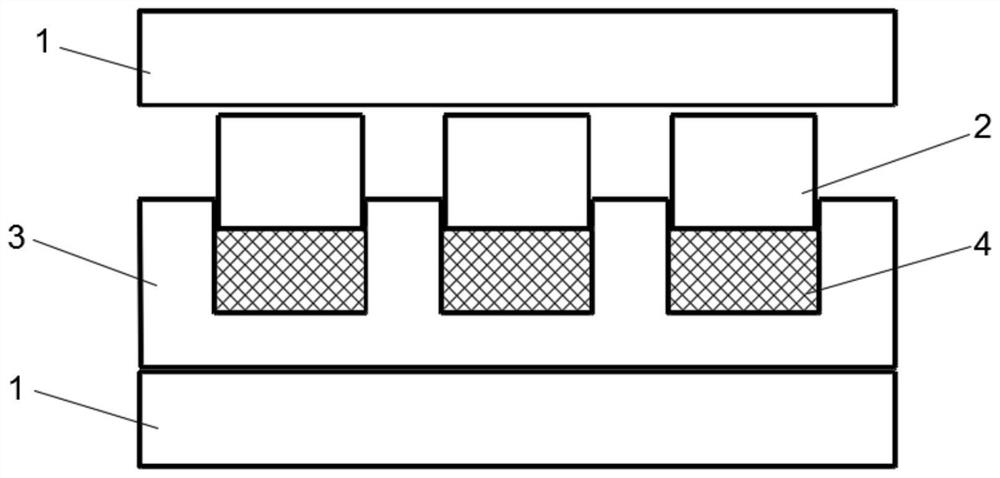 Device and method for producing runner-containing part of fusion reactor cladding by utilizing explosive cladding