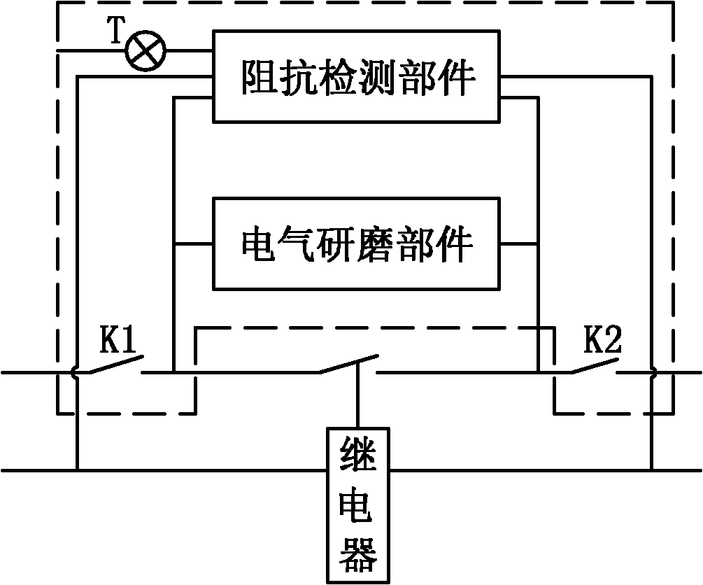 Conductive contact surface performance online diagnosing and repairing system and using method thereof